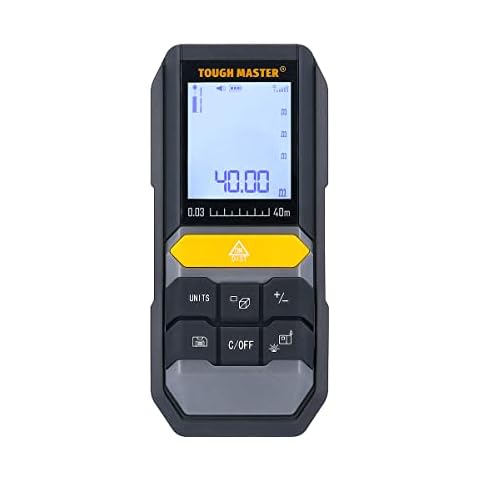 Laser Distance Meter, TOUGH MASTER 40 Metres Digital Tape Measure Laser, Portable Tool Range Finder, High Accuracy Measurer in Area, Volume with LCD Screen Cover