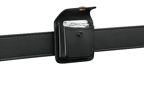 Perfect Fit Leather Nasal Spray Case for Naloxone Opiod Overdose Antidote Spray, First Aid Spray Case Black Leather with Brass Snap2