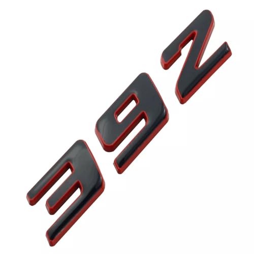Image of Pair Set 392 Front Right Door Side Badge Nameplates Emblem Self-Adhesive Decals Sticker (Red Black)