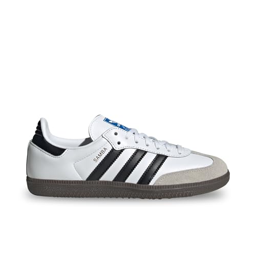 adidas Samba Og J 3-Stripes 60S Retro Contrast Trainers (White Black, US 4.5)2