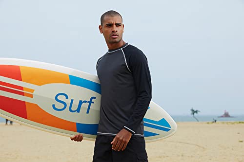Image of Satankud Men's Swim Shirts Rashguard Sun Shirt UPF 50+ UV Sun Protection Outdoor Long Sleeve T-Shirt Swimwear