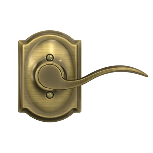 Image of SCHLAGE Accent Lever with Camelot Trim Non-Turning Lock in Antique Brass - Left Handed