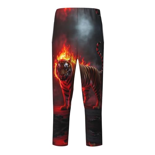 Pajama Pants Pajama Bottoms with Elastic Waistband Sleepwear Lounge PantsFire Tiger2