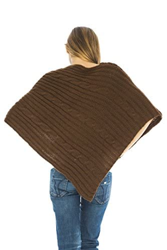 Back From Bali Womens Cable Knit Poncho Sweater Cape Boho Soft Casual2
