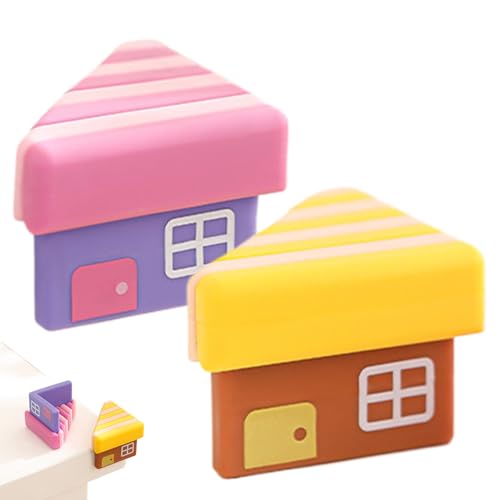 Protector de esquinas para niño, 2 piezas con forma de casita acolchadas, para muebles, casa, dormitorio, juegos o camas