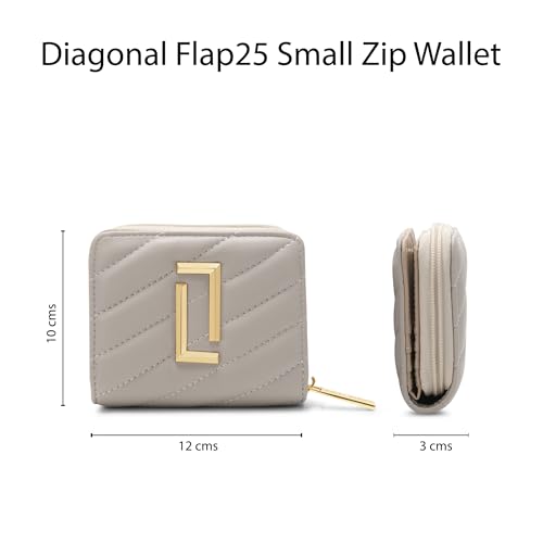 Image of Lavie Luxe Women's Diagonal Flap 25 Quilted Small Zip Wallet | Gift for Women