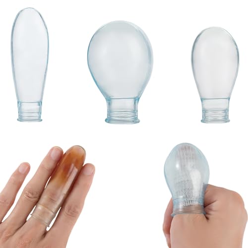 PAONEX Reusable Waterproof Finger Protectors for Shower and Nail Soaking, Silicone Finger Cots Set for Injury (Small, Medium & Large Sizes)