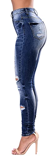 Image of Women's High Waisted Jeans for Women Ripped Skinny Stretch Jeans Distressed Butt Lifting Denim Pants