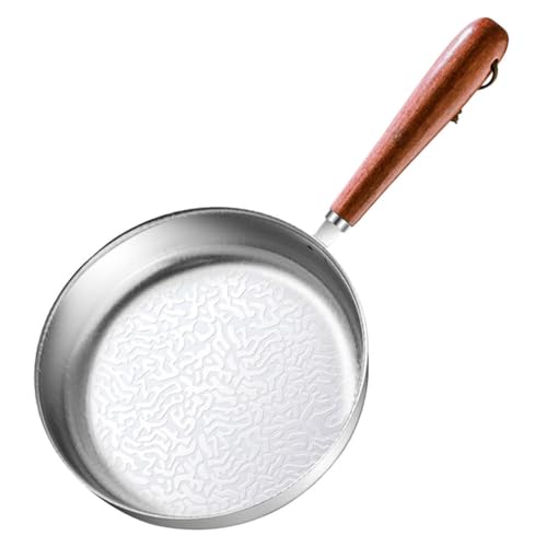 COLLBATH Mini Frying Pan 9.6 Inch Stainless Steel Snowflake Pattern Non Coating Egg Skillet Small Saucepan for Milk Warming and Stir Fry Cooking