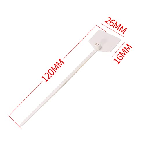 Image of Waterproof Shipping Tags, Self Locking Nylon Writable Marker Ties Luggage Identification Tags, Plastic Straps Label Mark Tag, Seal Tags Zip Tie for Labeling 100pcs (White)