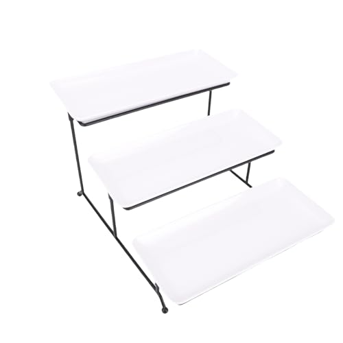 BONKZEBU Elegant Serveringsställ med 3 Våningar Robust Tallrik i Metall för Bröllopsfest Matbordsdekor för Aptitretare Cupcakes 11,81x5,51x1,18in3 X Tallrikar för Inflyttningsfest Bröllopsdusch -