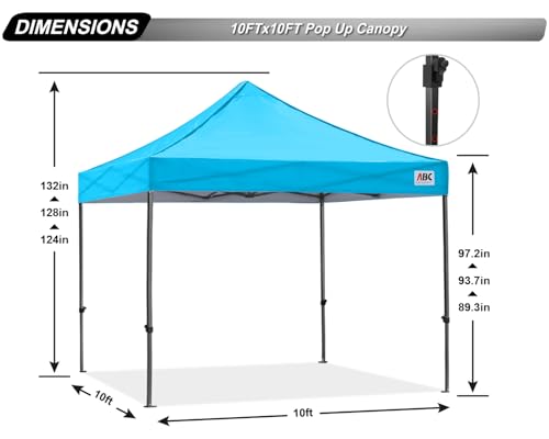 Image of ABCCANOPY Patio Pop Up Canopy Tent 10x10 Commercial-Series (Sky Blue)