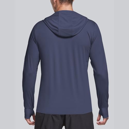 Men's UPF 50+ Full Zipper Sun Hoodie with Thumb Holes Lightweight Fishing Rash Guard Shirt for Hiking Outdoor UV Hoodie Shirt2