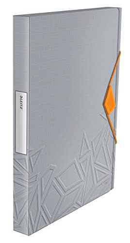 Leitz Box File, Holds up to 250 A4 Sheets, Elastic Closure, Flexible Plastic, Grey, Urban Chic Range, 39480088