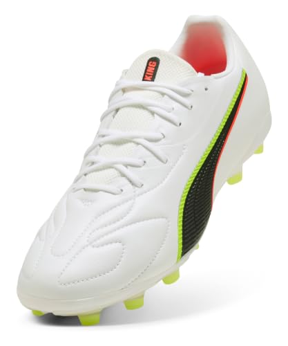 PUMA Unisex King 20 Match FG/AG Fußballschuh, weiß-leuchtendes Rot-Gelb Alert, Größe 42, Puma Weiß Leuchtend rot gelb Alarm, 42.5 EU – Ansicht 6