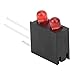 3mm Light Holder Dual Hole LED Diode Lamp, Industrial Indicator Accessories, High Temperature Plastic Base with Fire Rating 94V - 2/94V - 0, for 3mm LED Lights Protection (Red Light)