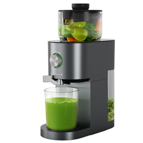 Silonn Cold Press Juicer Machines, High Juice Yield Slow Masticating Juicer with 5.4" Large Feed Chute for Whole Fruits & Vegetables, Easy Cleanup Self Feeding Juice Extractor with Reverse Function