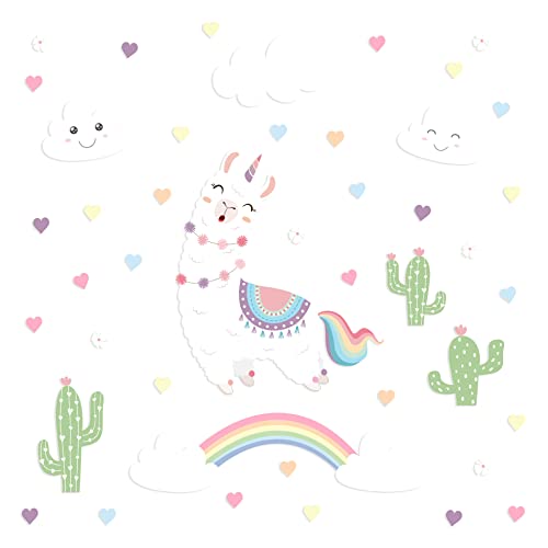 Vinilos decorativos unicornios y flores para pared niña miniatura 4