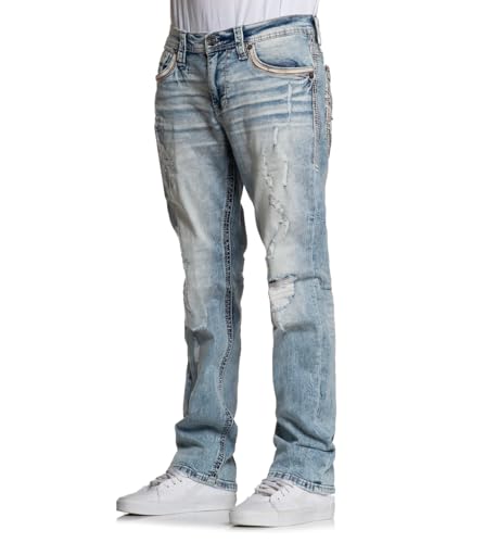 American Fighter Men's Striker Graham Denim Jeans, Distressed Design, Multiple Inseam Lengths4