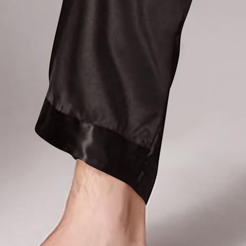 Cambkatl Men's Satin Silk Pajama Pants Comfy Elastic Waist Sleepwear Smooth Pjs Bottom Soft Lounge Pants3