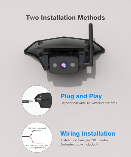 Image of AUTO-VOX 8.2 inch RV Backup Camera Wireless, Compatible with Pre-Wired RV