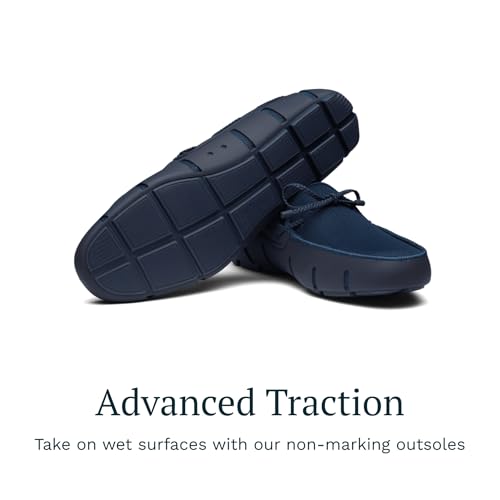 Image of SWIMS Braided Lace Loafer for Men, Breathable Slip On Water Friendly Driving Shoe, Lightweight Mesh Upper, Drainage Sole