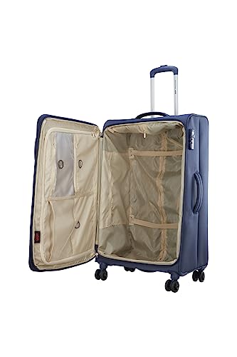 Image of VIP Unicorn Nxt 8W Str 80 Cm | Check-in Polyester Soft Sided 8 Wheels Spinner Trolleys (Blue, Large)