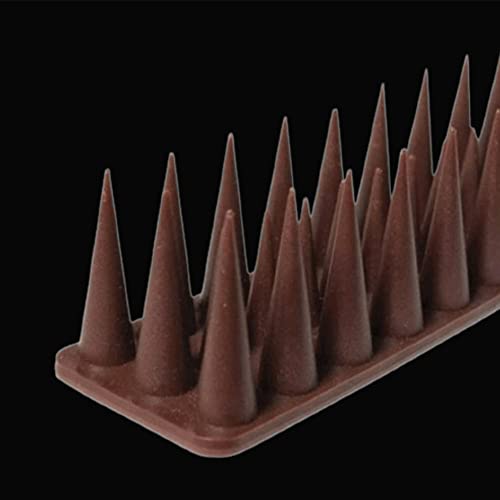 Image of (Pack of 20) Bird Control, Pigeon Spikes with Installation Kit for AC Balcony Railing Window Home Protection from Dog Monkey Crow Kabootar (Brown)
