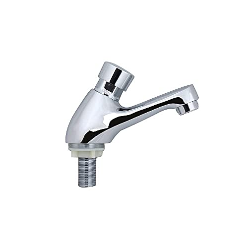 Robinet de salle de bain type clé en cuivre argenté pour eau froide