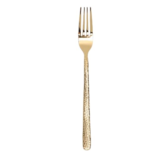 VELATEMOR Juego de Cubiertos Martillados para 4 Personas, Juego de Cubiertos de Acero Inoxidable, Diseño Moderno, Pulido con Espejo, Apto para Lavavajillas (GOLD)