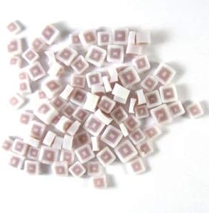 Pink & White Hip to Be Square SQ06-96 Millefiori COE 96 Glacial Art Glass