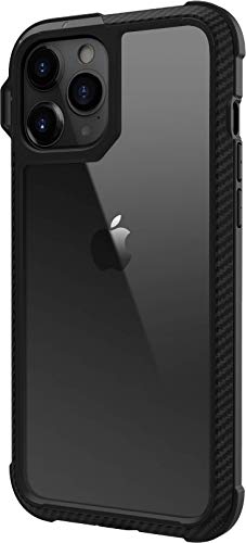 iPhone12Pro / iPhone12 対応 ケース 耐衝撃 クリア × カーボン テイスト エッジ 透明 携帯ケース