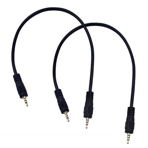 Cable de audio 2.5mm TRRS 0.3m, pack 2 piezas miniatura 2
