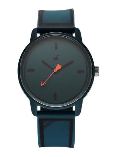 Image of Fastrack Tees Zine with Dark Green Dial Dark Green Silicon Strap Watch for Unisex - 38145PP07W