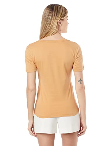 Blusa Básica Feminina Em Algodão Com Decote V Camelo XG