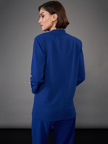Image of Sassafras worklyf Women's Blazer Regular Fit Full Sleeves Longline Front Open Show Pocket - Casual Workwear Blazers