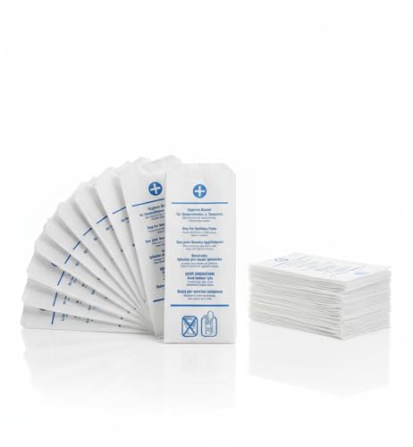 Hygienebeutel im Set – Hygiene-Bags - 300 Damen-Papier-Hygienebeutel aus Zellulose, Dispenser für öffentliche Toiletten, Gastronomie, Hotels, Praxen