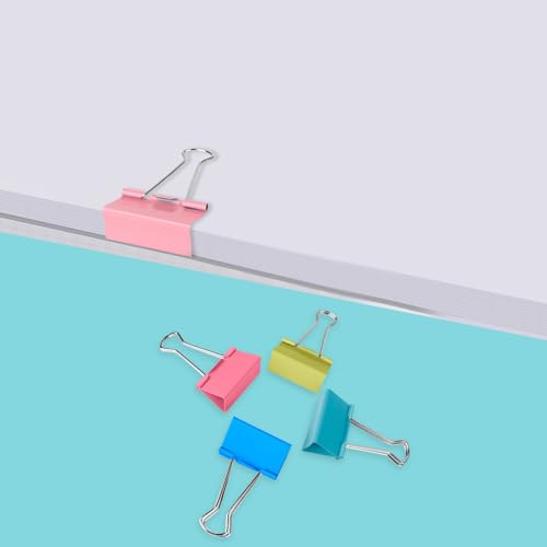 Image of Ufmarine 40 Pcs Small Binder Clips 3 /4 Inch Length, Colored Small Paper Clips for Office