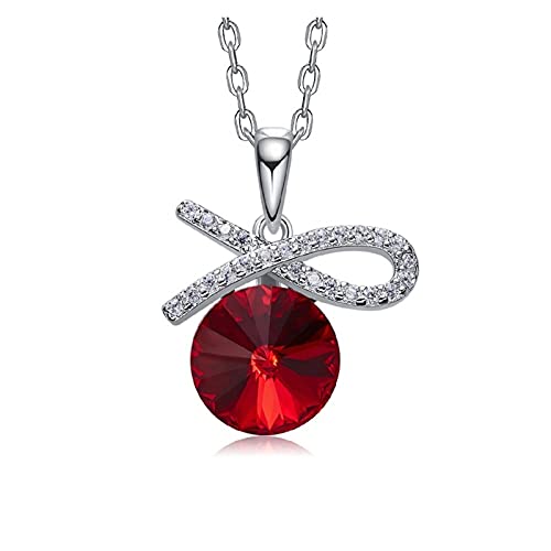 Collier en argent fait main avec nœud en pierres rouges, un bijou d'exception pour femme
