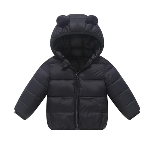 Toddler Winter Coat Fall Bear ears Lightweight Zip Up Girls Puffer Jacket Long Sleeve Solid Thermal Baby Down Jackets