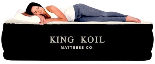 King Koil Luxury Camping Air Mattress Queen Size with Built-in Pump, Portable Travel Airbed, Waterproof Durable Inflatable Double High Blow Up Bed, 1-Year Warranty Manufacturer Warranty by King Koil - Used condition - US$85.19