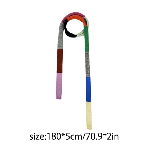 Knitted Scarf for Women Long Skinny Belt Necktie Neck Scarf Girls Photo Props Long Neckerchief Skinny Scarf Necktie, Approx.180x5cm, As Pictures Shown4
