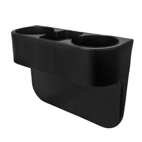 DXNQ Car Cup Holder Gap Filler Organizer Multifunctional Auto Front Console Gap Filler with Cup Holder Leather Extra Cup Holder Storage Box for Car Truck SUV Car Accessories (Black/Plastic)