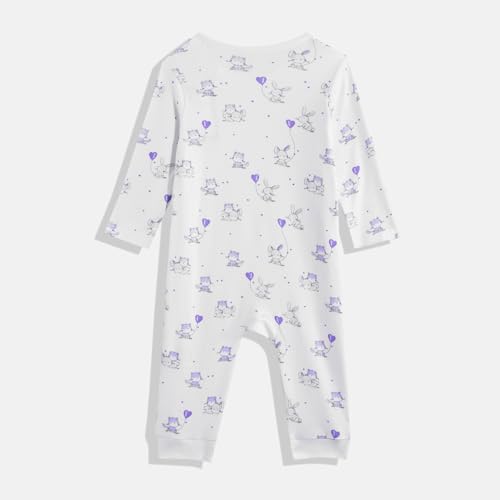 Image of Mothercare Baby Romper Sleepsuit Autumn Print Full Sleeve Pink