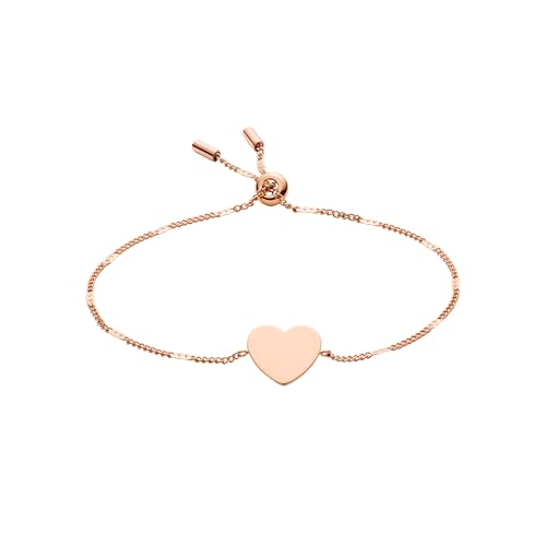 Finitura: lucido Fossil Bracciale Da Donna Classico, Lunghezza Interna Minima: 165 mm Bracciale In Acciaio Inossidabile Oro Rosa, JF02965791