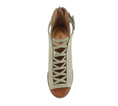Image of Soda Aran ~ Women Open Toe Crisscross Straps Back Zipper High Heel Fashion Sandal with Adjustable Ankle Strap
