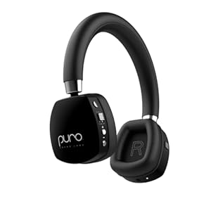Puro Sound Labs PuroQuiet Plus Volume Limited On-Ear Active Noise Cancelling Bluetooth Headphones– Lightweight Headphones for Kids with Built-in Microphone–Safer Sound Studio-Grade Quality (Black)