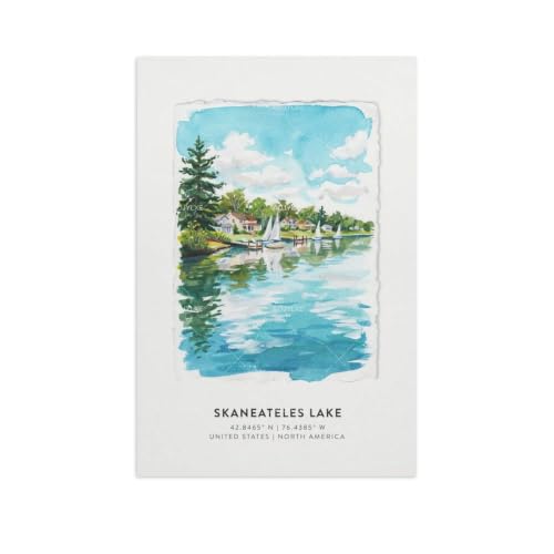 Skaneateles aquarelle poster 60x90cm pour grand mur vide