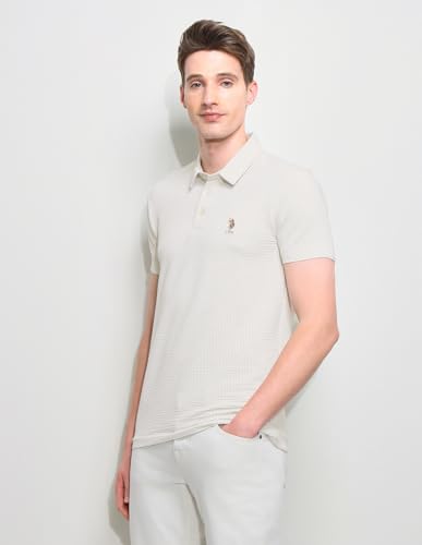 Image of U.S.Polo Association Men's Textured Slim Fit Polo Shirt