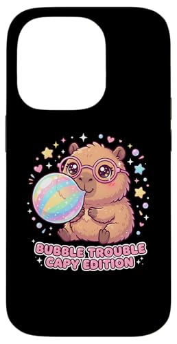 Capybara Blowing Bubble Chewing Gum Bubble Trouble, Capybara �X�}�z�P�[�X iPhone 14 Pro �p